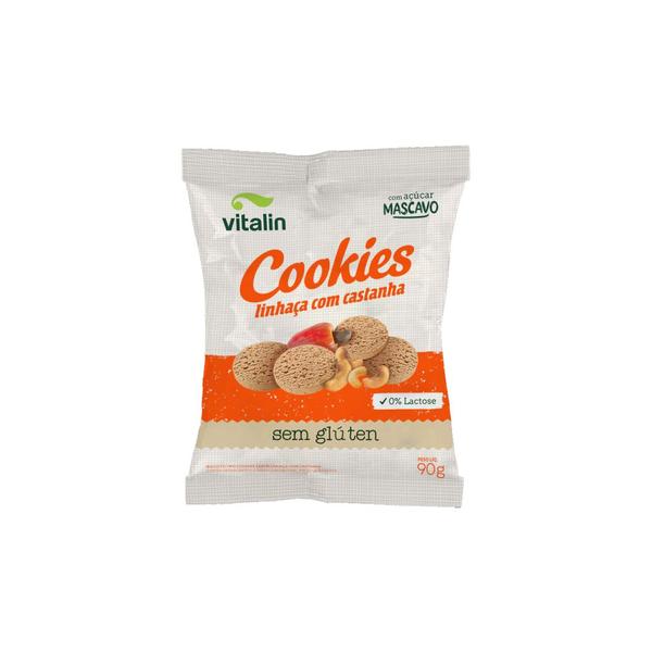 Cookies Sabor Linhaça com Castanha 90g - Vitalin Imagem de Cookies Sabor Linhaça com Castanha 90g - Vitalin