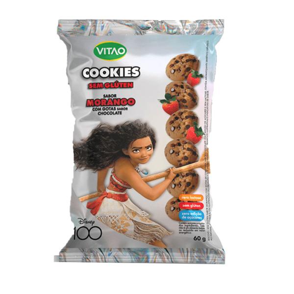 Imagem de Cookies Sabor Morango Com Gotas De Chocolate Disney Sem Açúcar 20 Unidades De 60g Cada Vitao