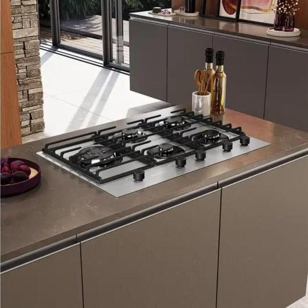 Imagem de Cooktop 05 Bocas a Gás Tripla Chama MCG5BL Prata Bivolt Mueller