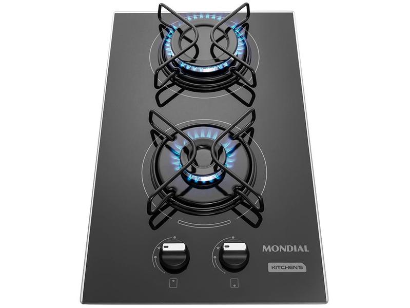 Cooktop 2 Bocas a Gás GLP Mondial Preto Acendimento Automático Portátil CTG-04 Cooktop 2 Bocas a Gás GLP Mondial Preto Acendimento Automático Portátil CTG-04