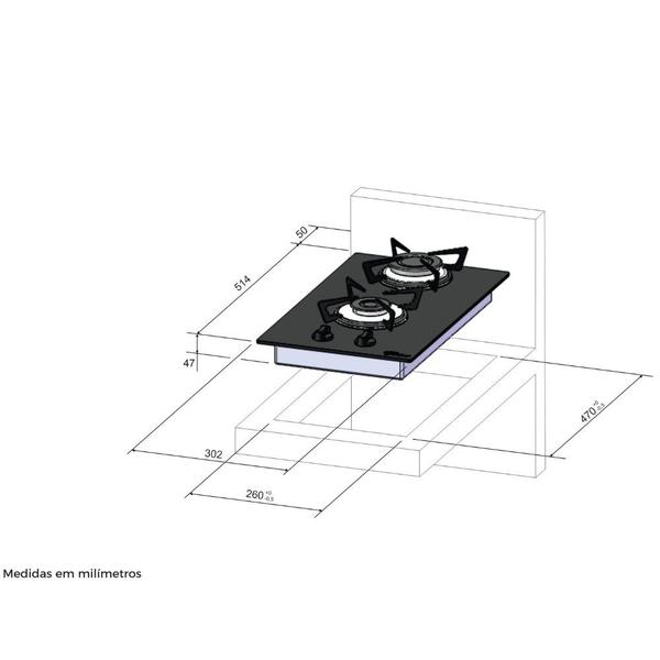 Imagem de Cooktop 2 Bocas Fischer Acendimento automático