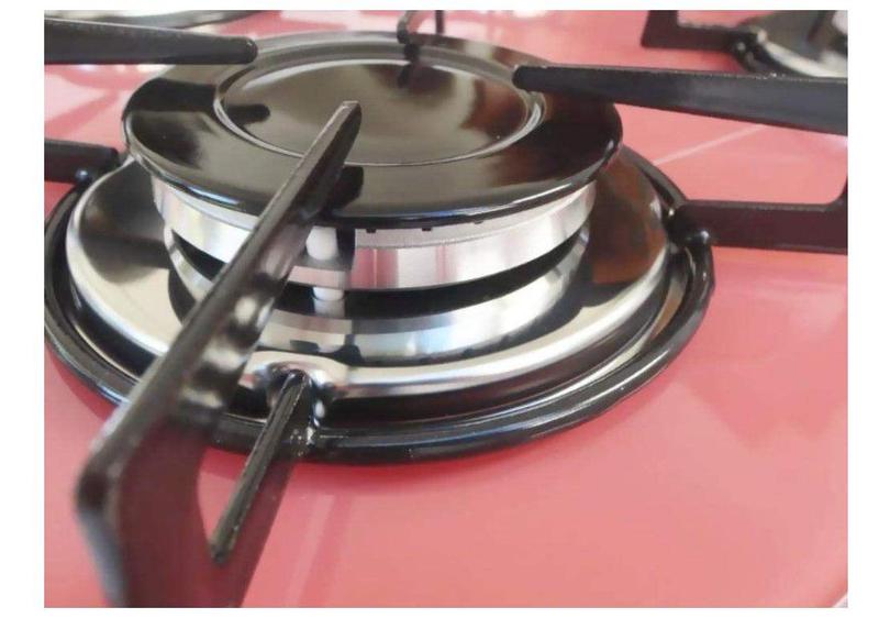 Imagem de Cooktop 4 Bocas Acendimento Automático Ultra Chama Gás GLP Chamalux Rosa Bivolt