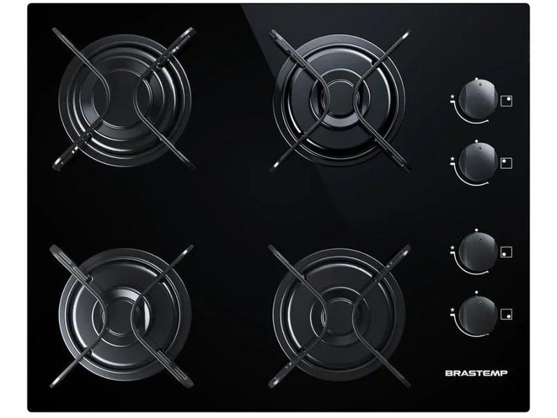 Cooktop 4 Bocas Brastemp Preto a Gás GLP - Automático Grades Piatina Ative BDD61AE Cooktop 4 Bocas Brastemp Preto a Gás GLP - Automático Grades Piatina Ative BDD61AE