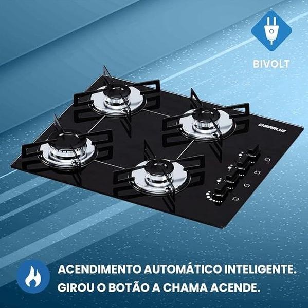 Imagem de Cooktop 4 Bocas Chamalux GLP Ultra Chama 110V/220V