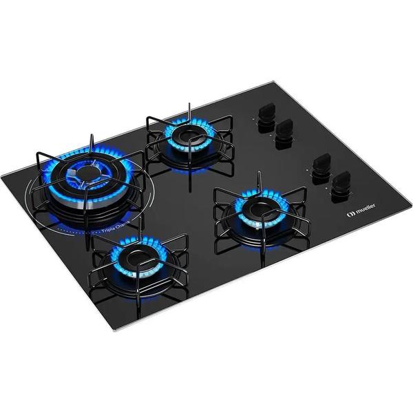 Imagem de Cooktop 4 Bocas Mesa Vidro Temperado Mueller Preto Bivolt