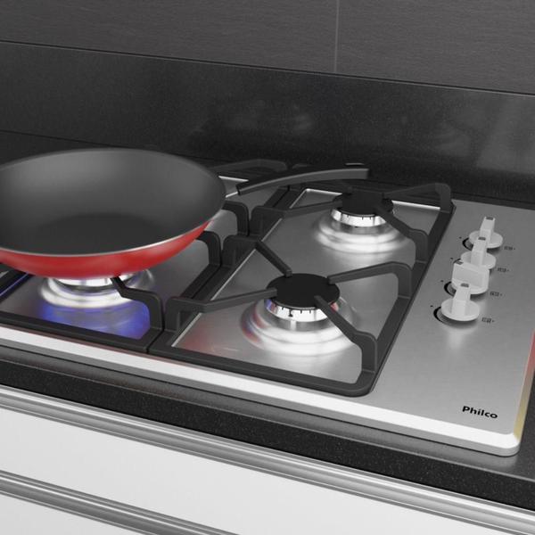 Imagem de Cooktop 4 Bocas Philco Automático PCT04I Mesa de Inox - Alumínio