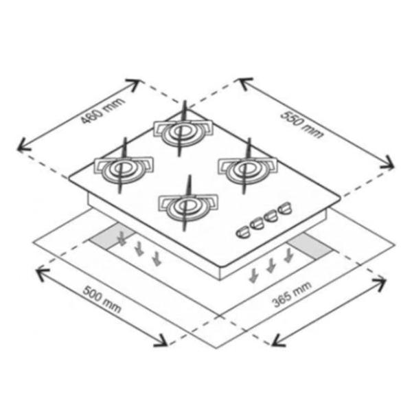 Cooktop 4 Bocas Ultra Chama Marmore Bivolt Amadeirado Escuro Chamalux Imagem de Cooktop 4 Bocas Ultra Chama Marmore Bivolt Amadeirado Escuro Chamalux