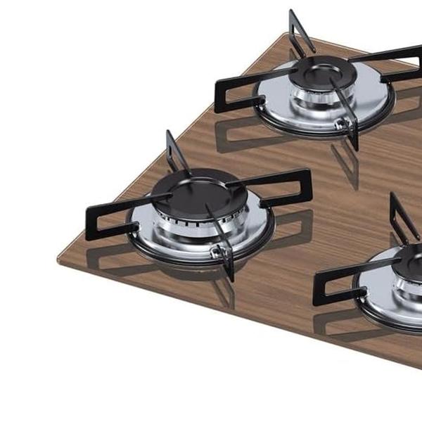 Cooktop 4 Bocas Ultra Chama Marmore Bivolt Amadeirado Escuro Chamalux Imagem de Cooktop 4 Bocas Ultra Chama Marmore Bivolt Amadeirado Escuro Chamalux