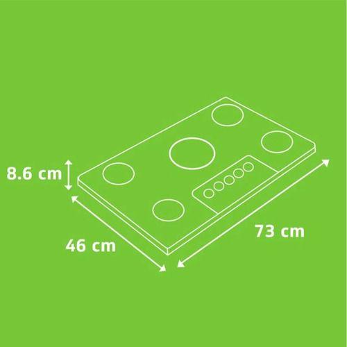 Imagem de Cooktop 5 Bocas A Gás Bivolt 73x46cm Metal E Vidro - Consul