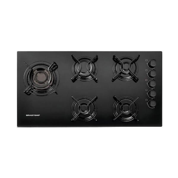 Imagem de Cooktop 5 Bocas a Gás Brastemp BDD85AE com Acendimento Automático - Preto / "Bivolt"