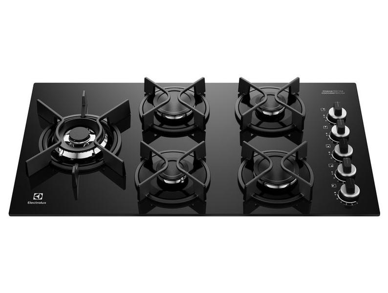 Cooktop 5 Bocas a Gás GLP Electrolux Preto Super Automático Expert KE5GW Cooktop 5 Bocas a Gás GLP Electrolux Preto Super Automático Expert KE5GW