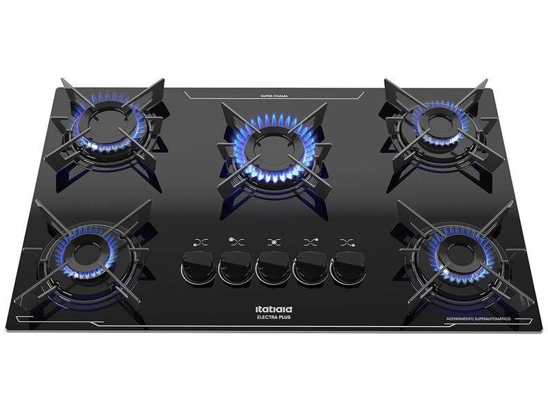 Cooktop 5 Bocas a Gás GLP Itatiaia Preto Electra Plus
