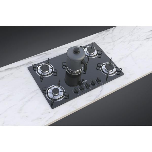 Cooktop 5 Bocas a Gás Tramontina Glass 5GG TRI 70 Vidro Temperado