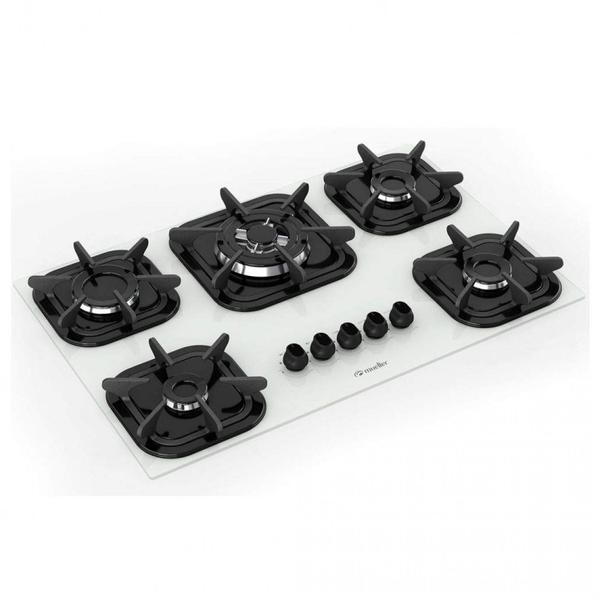 Imagem de Cooktop 5 Bocas com Queimador Tripla Chama Bivolt Mueller Branco