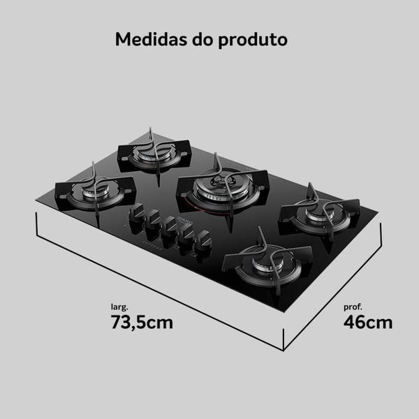 Imagem de Cooktop 5 Bocas Dako automático Supreme Preto