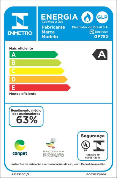 Imagem de Cooktop 5 Bocas Electrolux a Gás Inox com Tripla Chama e Grades Ferro Fundido (GF75X)