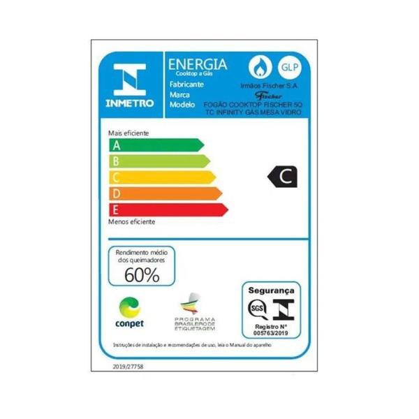 Imagem de Cooktop 5 Bocas Fischer TC Infinity Mesa Vidro