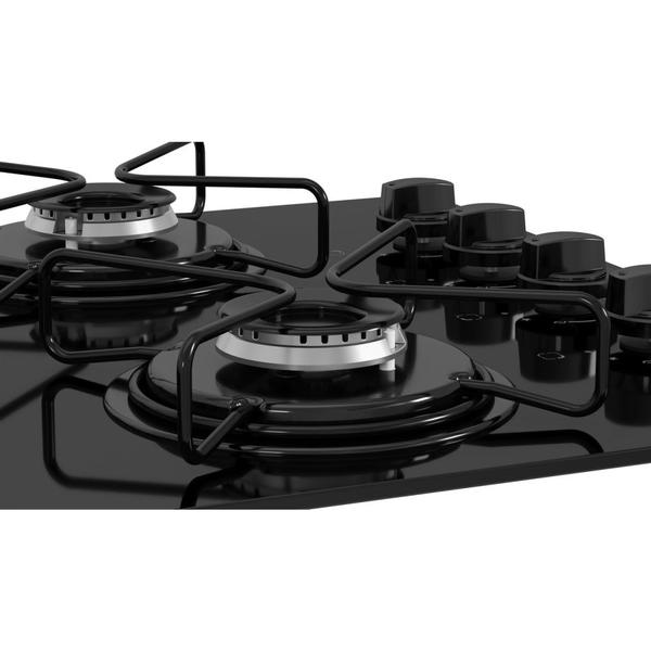 Imagem de Cooktop 5 Bocas Preto a Gás em Aço Inox e Mesa Vidro Temperado Bivolt Essencial Itatiaia