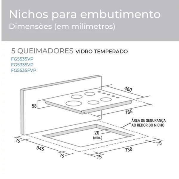 Imagem de Cooktop 5 Bocas Tri-Chama a Gás FG5535FVP Suggar