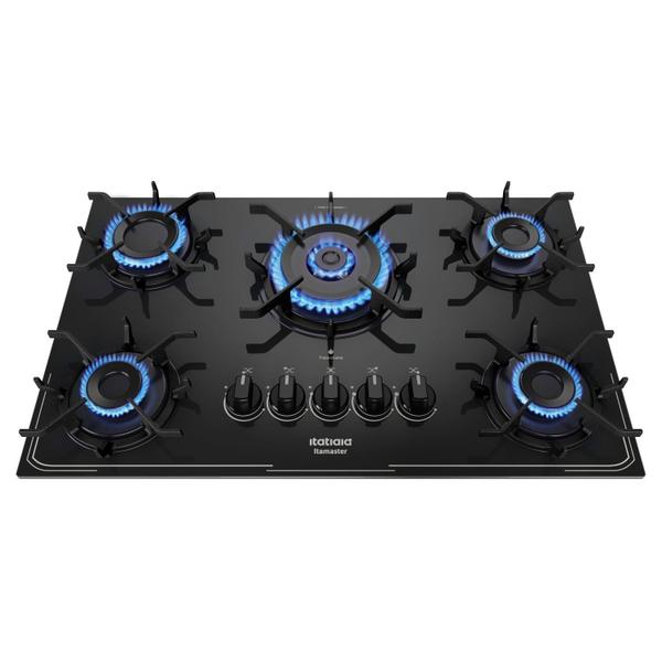 Imagem de Cooktop 5 Bocas Tripla Chama a Gás Itamaster Bivolt Itatiaia Preto