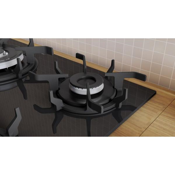 Imagem de Cooktop 5 Bocas Tripla Chama Preto a Gás em Aço Inox e Trempes em Ferro Fundido Itamaster Bivolt Itatiaia