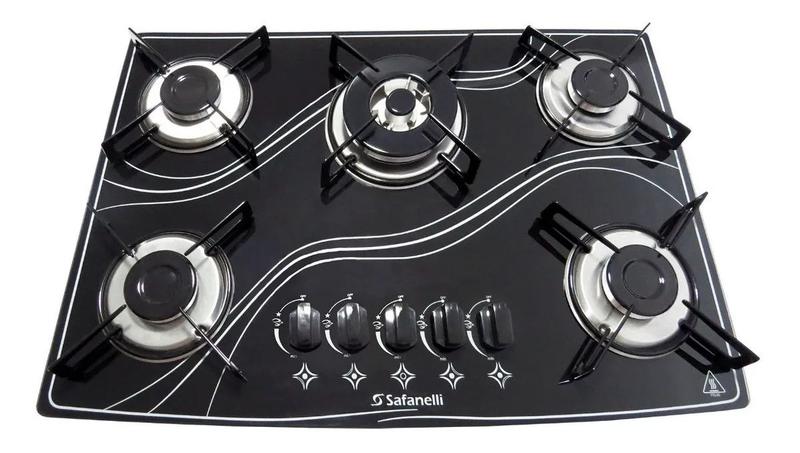 Imagem de Cooktop 5 Bocas Tripla Depurador De Embutir 60cm Safanelli