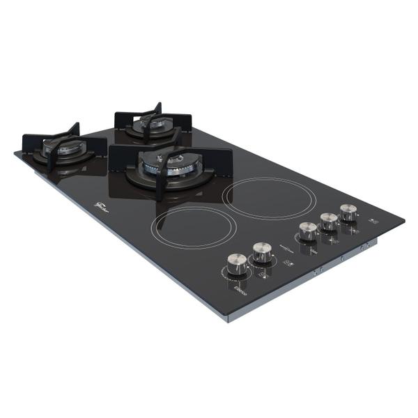 Imagem de Cooktop 5 Queimadores Gás/Elétrico Tripla Chama Mesa Vitrocerâmica TOP 220V Fischer