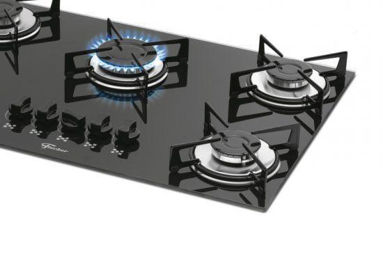 Imagem de Cooktop a Gás 5 Bocas Ébano Preto Fischer