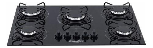 Imagem de Cooktop A Gás 5 Bocas Vidro Bivolt 68x46x5,5cm - Esmaltec 