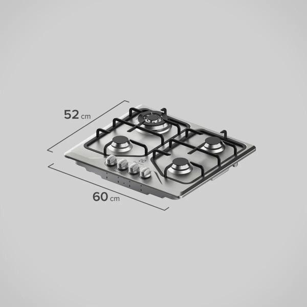 Imagem de Cooktop à Gás Electrolux 4 Bocas GT60X Tripla Chama Mesa Inox Bivolt Tipo de gás GLP, GN