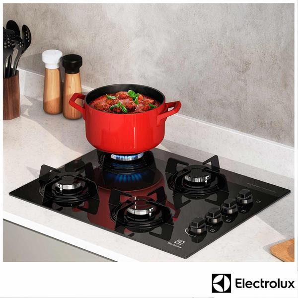 Imagem de Cooktop a Gás Electrolux Mesa de Vidro com 04 Bocas Preto - KE4GP