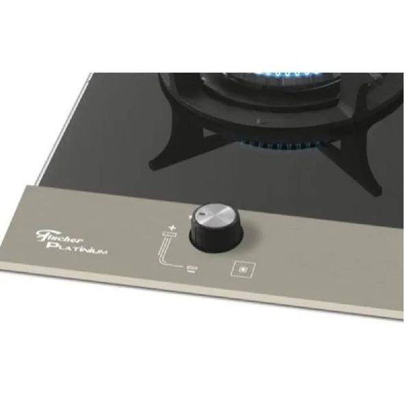 Imagem de Cooktop a Gás Fischer 1 Boca TC Mesa Vidro Platinium  Bivolt