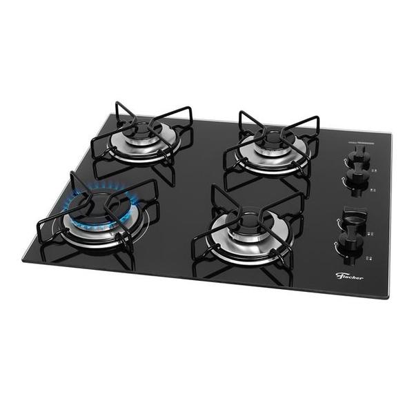 Imagem de Cooktop a Gás Fischer 4 Bocas Fit Line Trempe Esmaltada Aramado