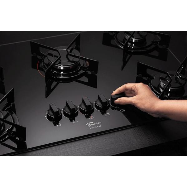 Imagem de Cooktop a Gás Fischer 5 Bocas Fit Line Mesa Vidro Bivolt