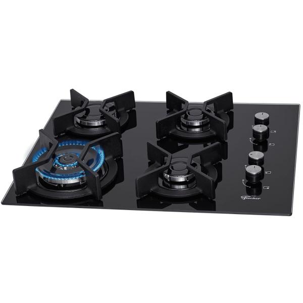 Imagem de Cooktop a Gás Fischer Infinity 4Q Vidro Preto Bivolt 26297-57076