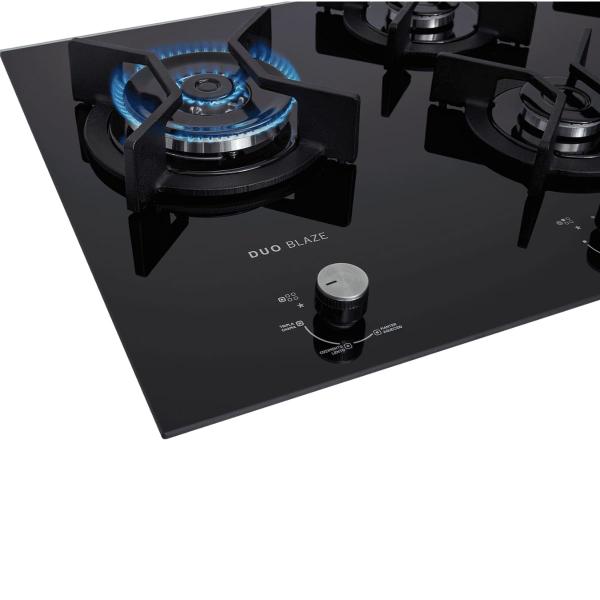 Imagem de Cooktop a Gás Fischer Infinity Ferro Fundido 5Q Mesa Vidro Preto Bivolt 31800-82260