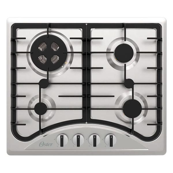 Imagem de Cooktop A Gás Inox 4 Bocas Oster Semiprofissional Otop601