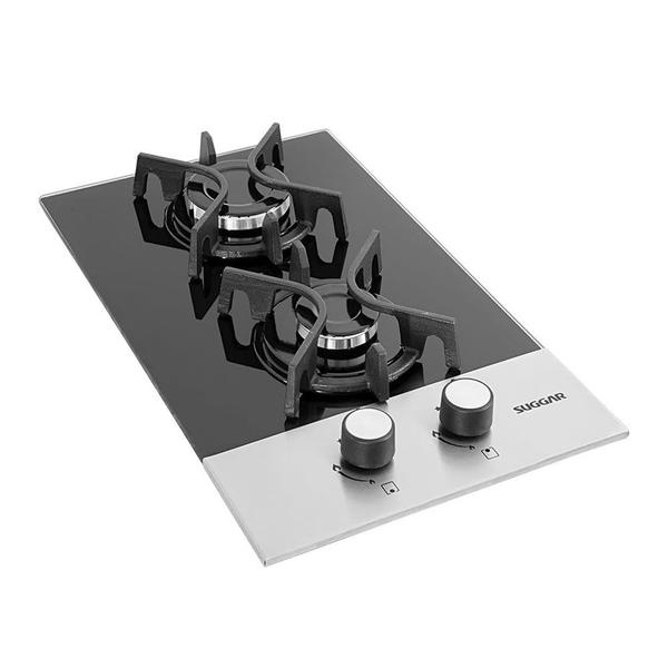 Imagem de Cooktop À Gás Mesa De Vidro Suggar Preto 2Q Bivolt - FG2002FVPIX