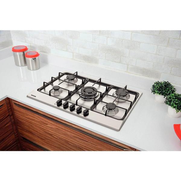 Imagem de Cooktop A Gás Tramontina Penta Ff 5Gx Tri 75 Aço Inox Bivolt