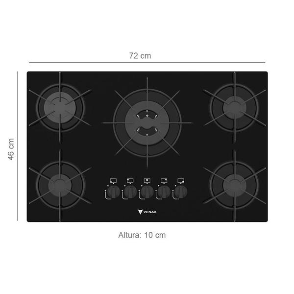 Imagem de Cooktop arena 5 q preto preto gas glp