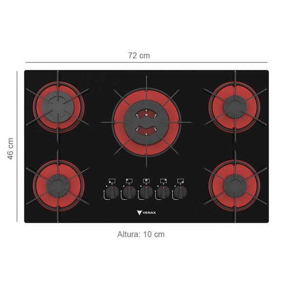 Imagem de Cooktop arena 5 q preto vermelho gas glp