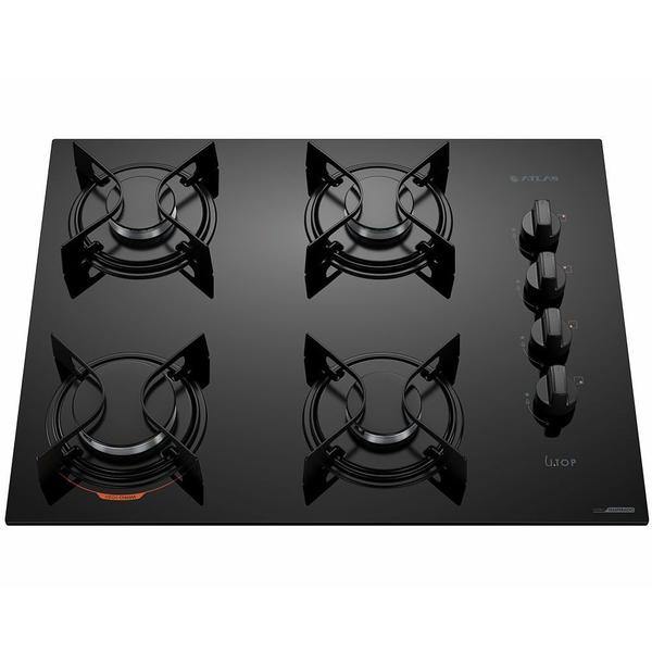 Imagem de Cooktop Atlas UTOP 4 bocas com mesa de vidro preto Bivolt