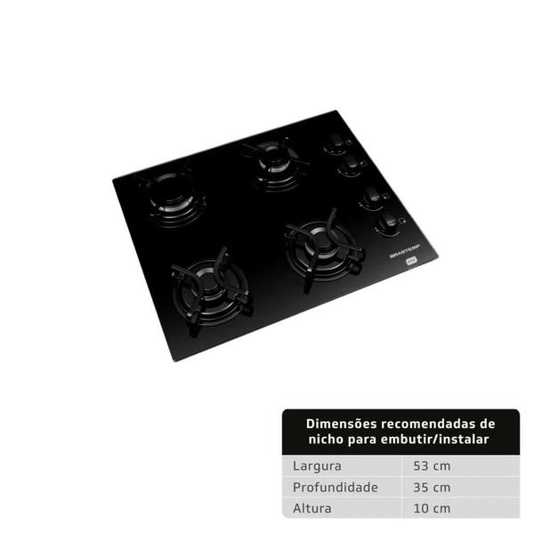 Imagem de Cooktop Brastemp 4 Bocas Vidro Preto Bivolt BDD61AE