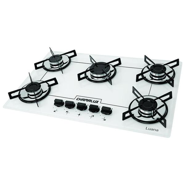 Imagem de Cooktop Chamalux 5 Bocas Ultra Chama Branco Bivolt