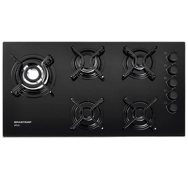 Imagem de Cooktop com 5 Bocas Mega Chama Mesa em Vidro BDD85AE Brastemp