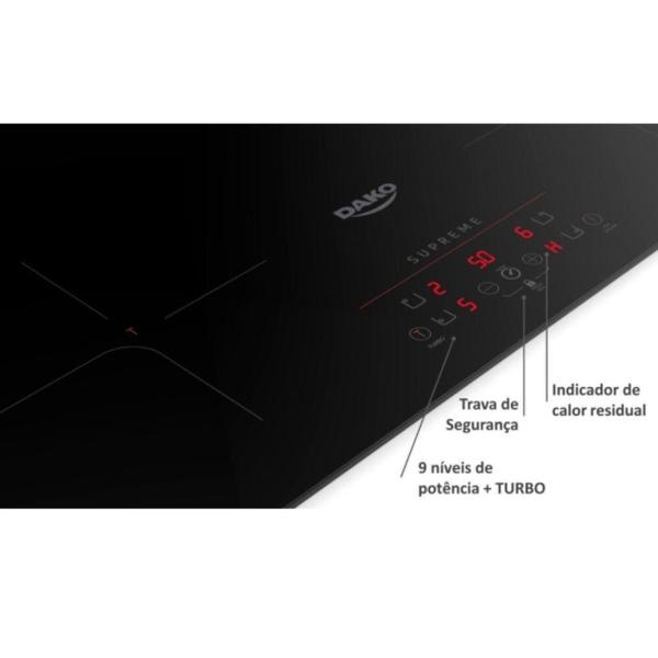 Imagem de Cooktop Dako Supreme 4 Bocas Indução Preto 220 V