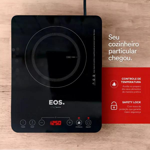 Imagem de Cooktop De Indução 1 Boca Eos 2000w Preto Eci01ppb Bivolt