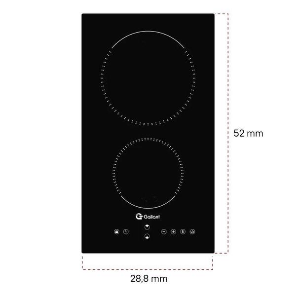 Imagem de Cooktop de Indução 2 Bocas Gallant Vitrocerâmico Painel Touch Screen Preto 220V GCT02VINA-PT220