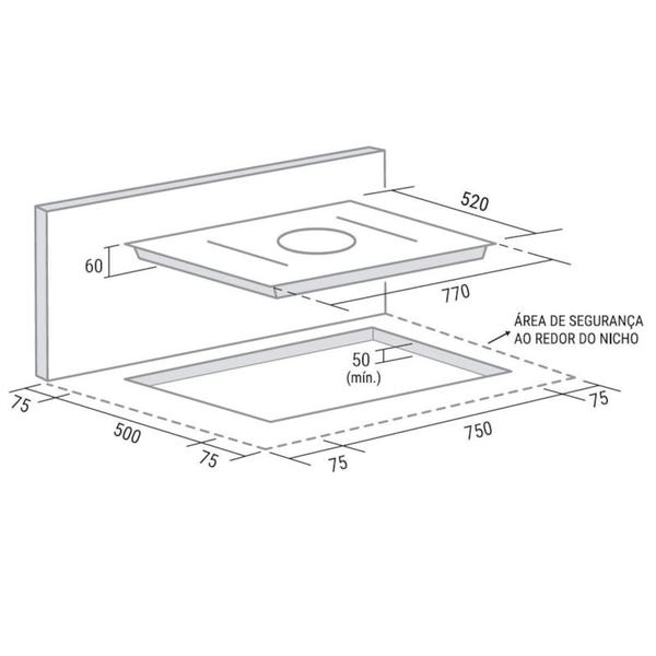 Imagem de Cooktop de Indução 5 Zonas de Aquecimento Flex 220v Preto Suggar