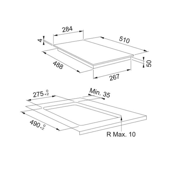 Imagem de Cooktop de Indução C/ 2 Bocas 220V FMS 302 Display Touch Sobrepor 28x51 Franke